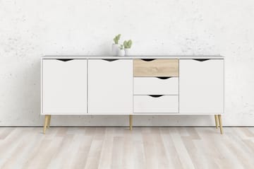 Hostafranc skjenk 40x196 cm - Hvit|Natur - Oppbevaring - Oppbevaringsmøbler - Sideboard & skjenk