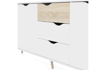 Hostafranc skjenk 40x196 cm - Hvit|Natur - Oppbevaring - Oppbevaringsmøbler - Sideboard & skjenk