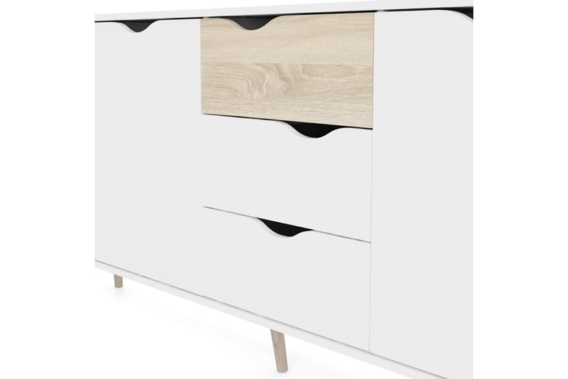 Hostafranc skjenk 40x196 cm - Hvit|Natur - Oppbevaring - Oppbevaringsmøbler - Sideboard & skjenk