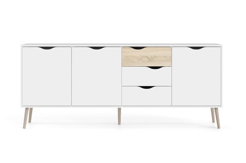 Hostafranc skjenk 40x196 cm - Hvit|Natur - Oppbevaring - Oppbevaringsmøbler - Sideboard & skjenk