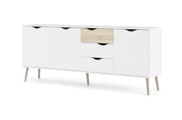 Hostafranc skjenk 40x196 cm - Hvit|Natur - Oppbevaring - Oppbevaringsmøbler - Sideboard & skjenk