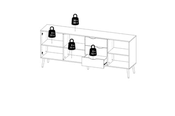 Hostafranc skjenk 40x196 cm - Hvit|Natur - Oppbevaring - Oppbevaringsmøbler - Sideboard & skjenk
