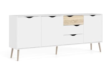 Hostafranc skjenk 40x196 cm - Hvit|Natur - Oppbevaring - Oppbevaringsmøbler - Sideboard & skjenk