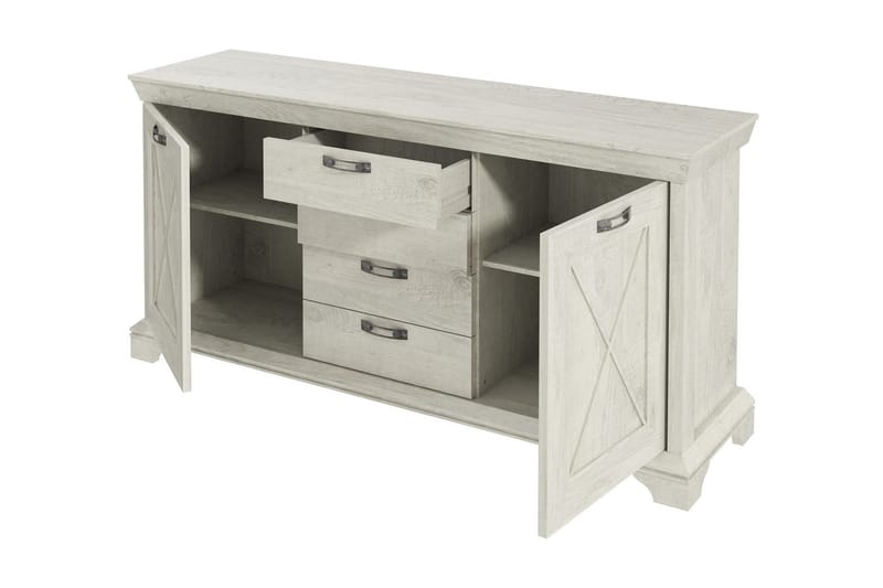 Hurlston Highboard 178 cm - Hvit - Oppbevaring - Oppbevaringsmøbler - Sideboard & skjenk