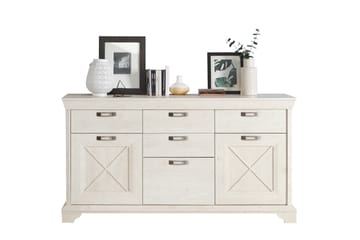 Hurlston Highboard 178 cm - Hvit - Oppbevaring - Oppbevaringsmøbler - Sideboard & skjenk