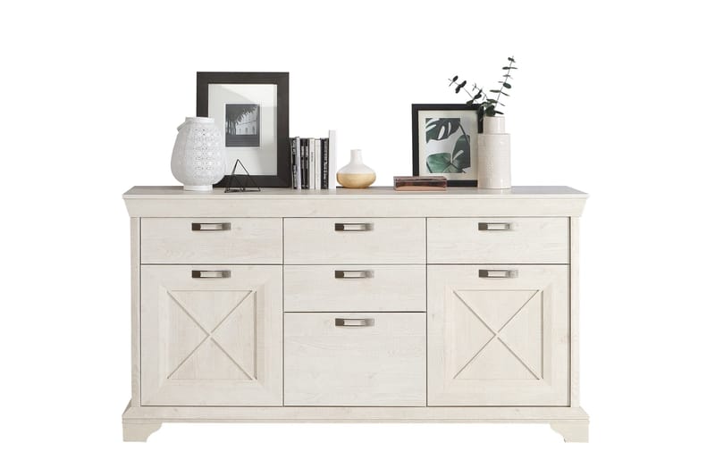 Hurlston Highboard 178 cm - Hvit - Oppbevaring - Oppbevaringsmøbler - Sideboard & skjenk