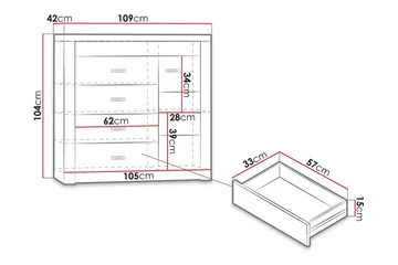Indianapolis Skjenk 109x42x104 cm - Oppbevaring - Oppbevaringsmøbler - Sideboard & skjenk