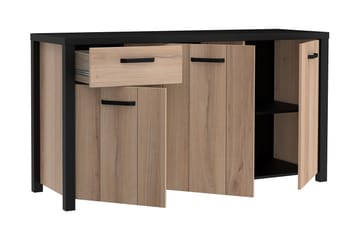 Konitsa Sideboard 52x160 cm - Brun/Svart - Oppbevaring - Oppbevaringsmøbler - Sideboard & skjenk