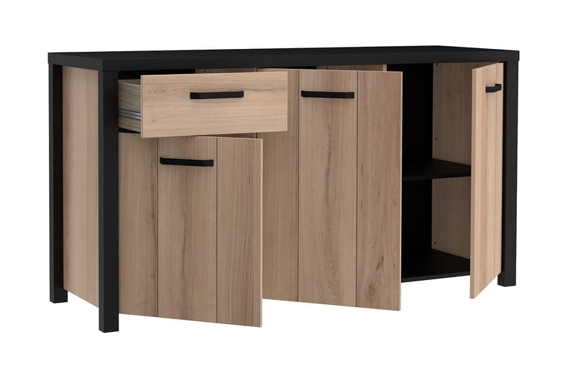 Konitsa Sideboard 52x160 cm - Brun/Svart - Oppbevaring - Oppbevaringsmøbler - Sideboard & skjenk