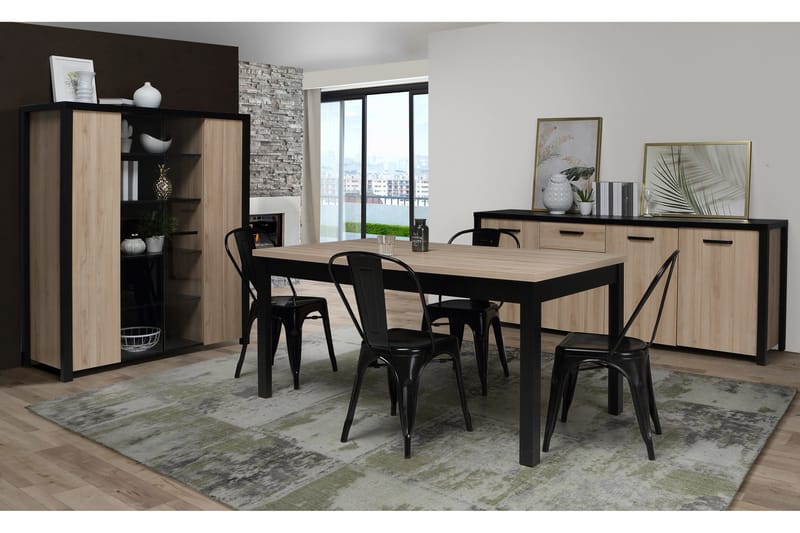 Konitsa Sideboard 52x160 cm - Brun/Svart - Oppbevaring - Oppbevaringsmøbler - Sideboard & skjenk