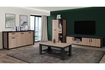 Konitsa Sideboard 52x160 cm - Brun/Svart - Oppbevaring - Oppbevaringsmøbler - Sideboard & skjenk