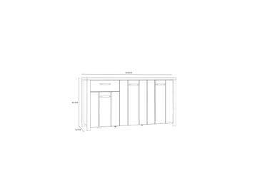 Konitsa Sideboard 52x160 cm - Brun/Svart - Oppbevaring - Oppbevaringsmøbler - Sideboard & skjenk