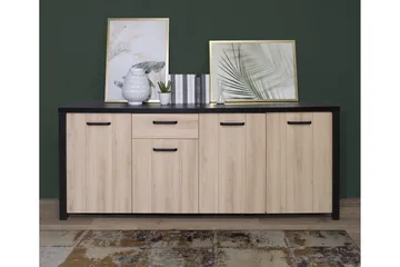 Konitsa Sideboard 52x210 cm - Brun/Svart - Oppbevaring - Oppbevaringsmøbler - Sideboard & skjenk