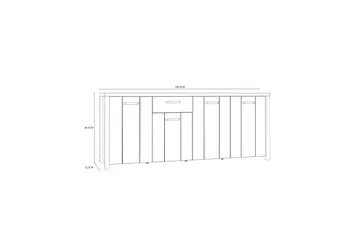 Konitsa Sideboard 52x210 cm - Brun/Svart - Oppbevaring - Oppbevaringsmøbler - Sideboard & skjenk