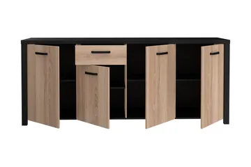 Konitsa Sideboard 52x210 cm - Brun/Svart - Oppbevaring - Oppbevaringsmøbler - Sideboard & skjenk