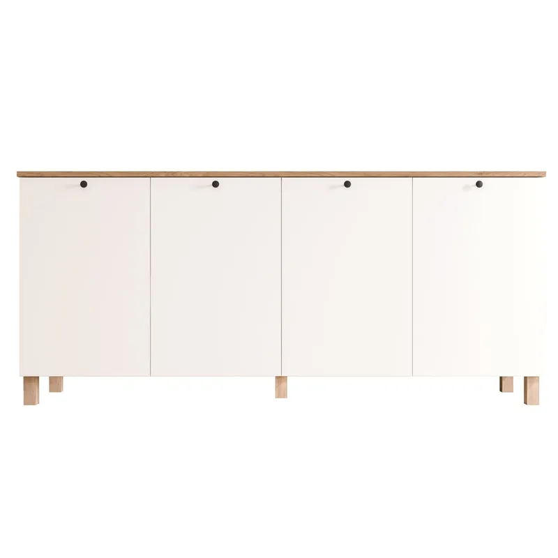 Konsollbord Hanah Home Nord (180 x 80 x 42,1 cm) White Oak, Hvit og eik