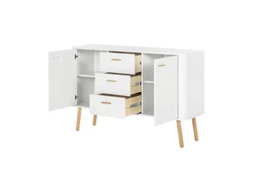 Lausanne Sideboard 136x40 cm - Hvit/Natur - Oppbevaring - Oppbevaringsmøbler - Sideboard & skjenk