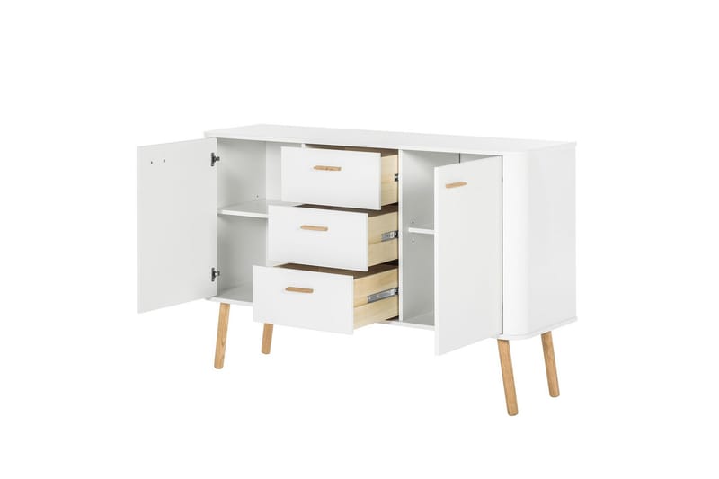 Lausanne Sideboard 136x40 cm - Hvit/Natur - Oppbevaring - Oppbevaringsmøbler - Sideboard & skjenk