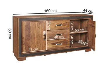 Luqman Skjenk 160x44 cm - Brun - Oppbevaring - Oppbevaringsmøbler - Sideboard & skjenk