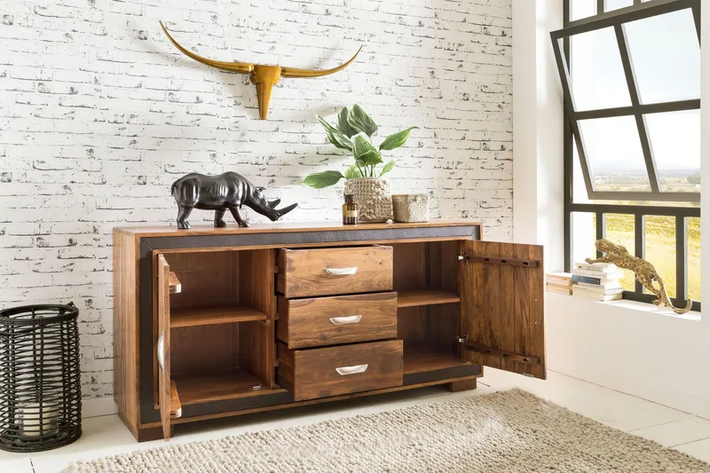 Luqman Skjenk 160x44 cm - Brun - Oppbevaring - Oppbevaringsmøbler - Sideboard & skjenk