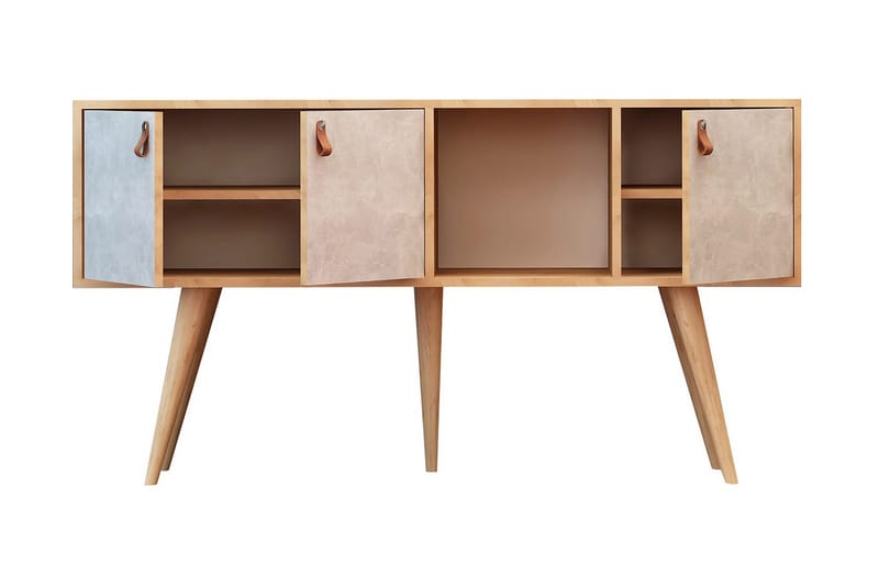 Mod Skjenk 140 cm i Malt Tre - Hvit|Brun - Oppbevaring - Oppbevaringsmøbler - Sideboard & skjenk
