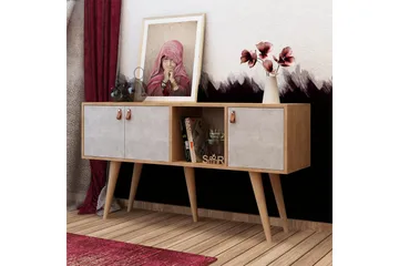 Mod Skjenk 140 cm i Malt Tre - Hvit|Brun - Oppbevaring - Oppbevaringsmøbler - Sideboard & skjenk