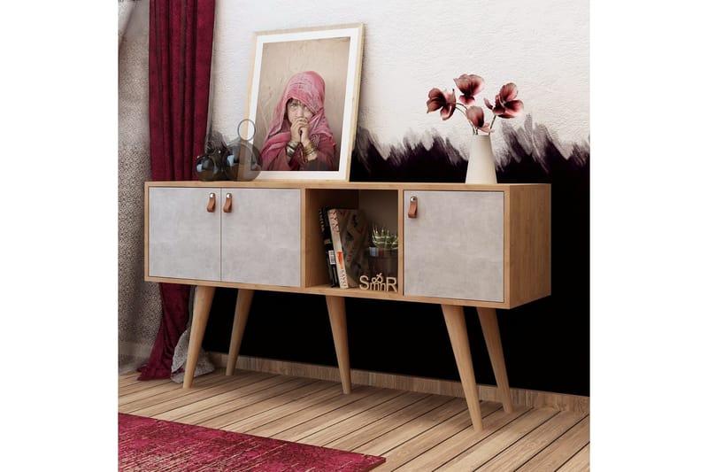 Mod Skjenk 140 cm i Malt Tre - Hvit|Brun - Oppbevaring - Oppbevaringsmøbler - Sideboard & skjenk