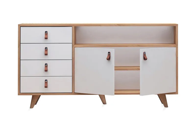 Mod Skjenk i Tre - Hvit|Brun - Oppbevaring - Oppbevaringsmøbler - Sideboard & skjenk
