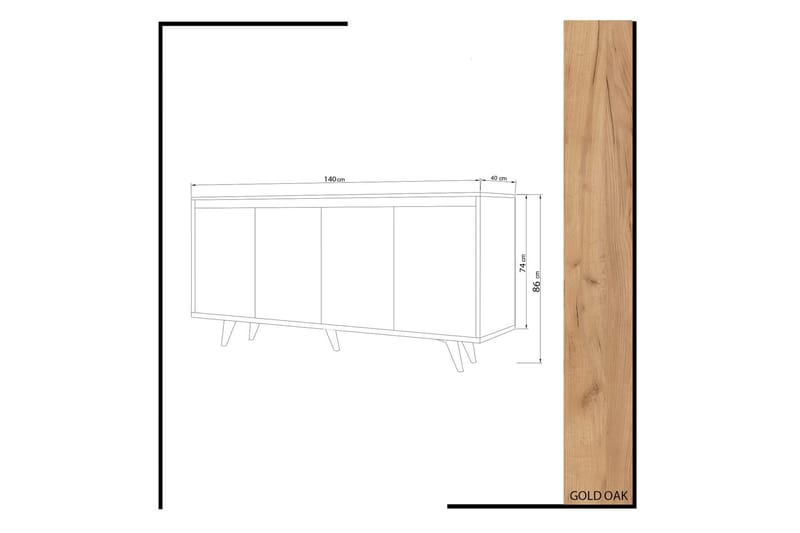 Mod Skjenk i Tre - Hvit|Brun - Oppbevaring - Oppbevaringsmøbler - Sideboard & skjenk
