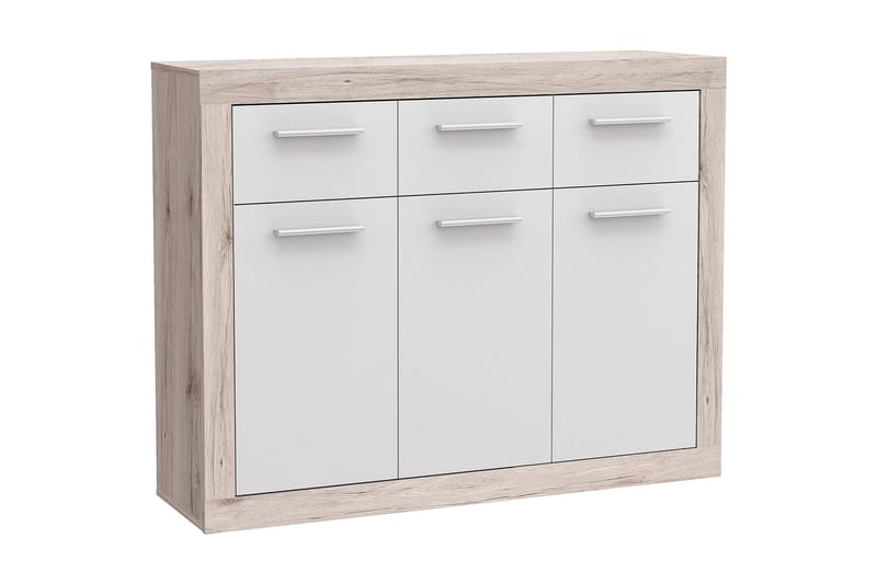Mohaned Rektangulær Skjenk 34x118 cm i Tre, Hvit|Brun