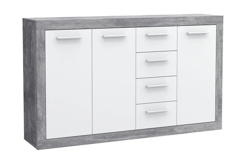 Mohaned Rektangulær Skjenk 34x153 cm i Tre, Hvit