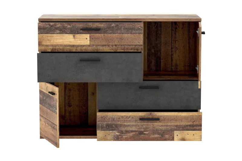 Montert Skjenk 125x96 cm - Grå / Brun - Oppbevaring - Oppbevaringsmøbler - Sideboard & skjenk