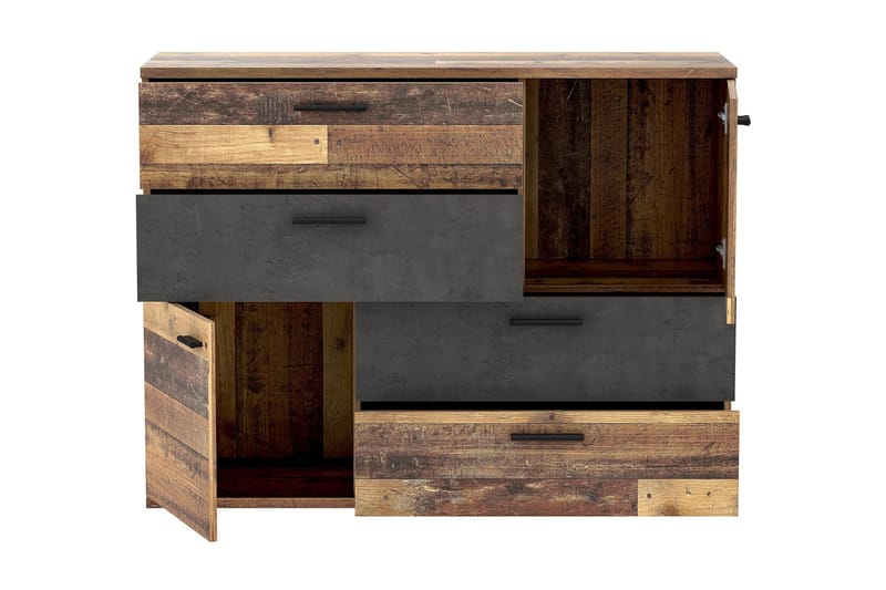 Montert Skjenk 125x96 cm - Grå / Brun - Oppbevaring - Oppbevaringsmøbler - Sideboard & skjenk