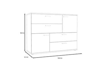 Montert Skjenk 125x96 cm - Grå / Brun - Oppbevaring - Oppbevaringsmøbler - Sideboard & skjenk