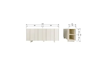 Morya Skjenk 200 cm - Beige - Oppbevaring - Oppbevaringsmøbler - Sideboard & skjenk
