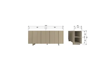 Morya Skjenk 200 cm - Brun - Oppbevaring - Oppbevaringsmøbler - Sideboard & skjenk