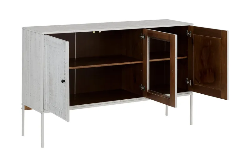 Munira Skjenk 130 cm - Beige/Hvit - Oppbevaring - Oppbevaringsmøbler - Sideboard & skjenk