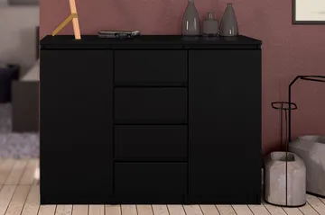 Naia Skjenk 121 cm 2 Dører 4 Skuffer - Mattsvart - Oppbevaring - Oppbevaringsmøbler - Sideboard & skjenk