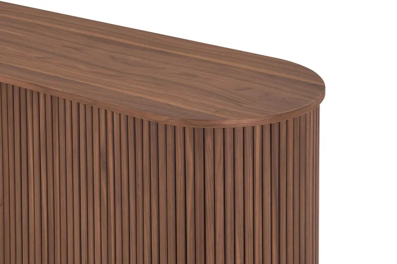 Noira smal skjenk ribbet valnøtt 150x45 cm - Valnøtt / Brun - Oppbevaring - Oppbevaringsmøbler - Sideboard & skjenk