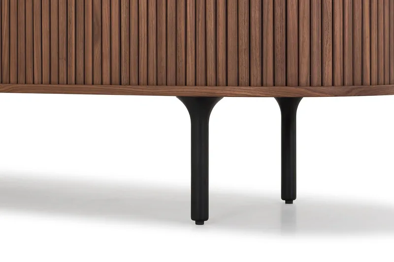 Noira smal skjenk ribbet valnøtt 150x45 cm - Valnøtt / Brun - Oppbevaring - Oppbevaringsmøbler - Sideboard & skjenk