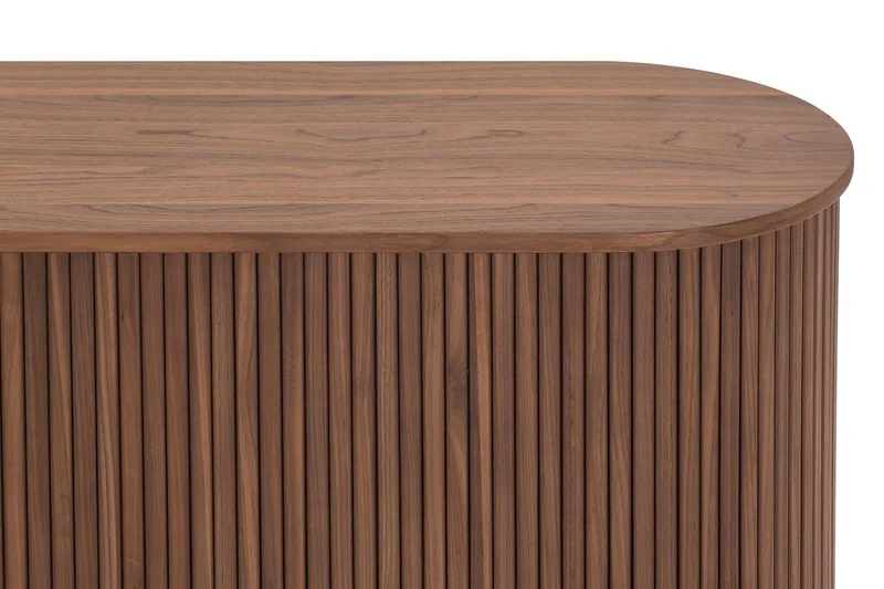 Noira smal skjenk ribbet valnøtt 150x45 cm - Valnøtt / Brun - Oppbevaring - Oppbevaringsmøbler - Sideboard & skjenk