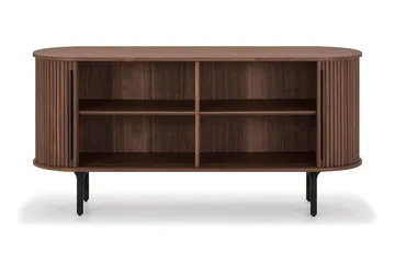 Noira Smalt Sideboard Ribbet Valnøtt 150x45 cm - Valnøtt / Brun - Oppbevaring - Oppbevaringsmøbler - Sideboard & skjenk