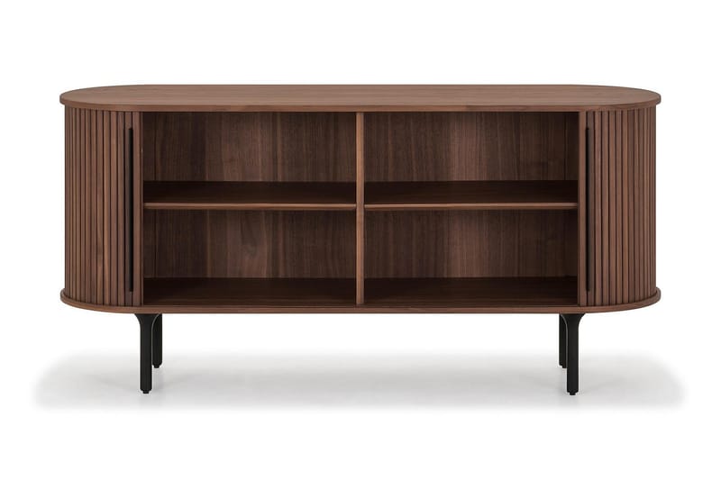 Noira Smalt Sideboard Ribbet Valnøtt 150x45 cm - Valnøtt / Brun - Oppbevaring - Oppbevaringsmøbler - Sideboard & skjenk