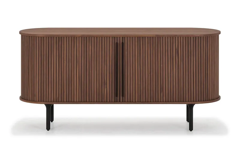 Noira Smalt Sideboard Ribbet Valnøtt 150x45 cm - Valnøtt / Brun - Oppbevaring - Oppbevaringsmøbler - Sideboard & skjenk