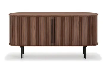 Noira Smalt Sideboard Ribbet Valnøtt 150x45 cm - Valnøtt / Brun - Oppbevaring - Oppbevaringsmøbler - Sideboard & skjenk
