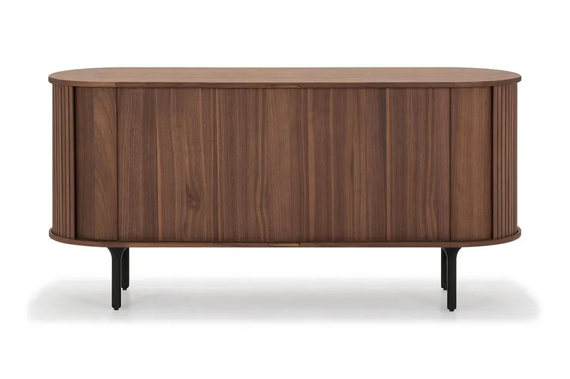 Noira Smalt Sideboard Ribbet Valnøtt 150x45 cm - Valnøtt / Brun - Oppbevaring - Oppbevaringsmøbler - Sideboard & skjenk