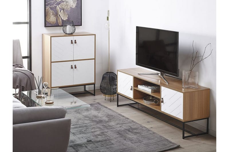 Nueva skjenk 76x39 cm - Lysebrun / Hvit - Oppbevaring - Oppbevaringsmøbler - Sideboard & skjenk