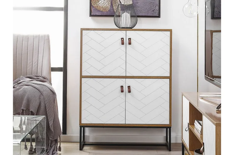 Nueva skjenk 76x39 cm - Lysebrun / Hvit - Oppbevaring - Oppbevaringsmøbler - Sideboard & skjenk