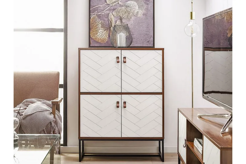 Nueva Skjenk 76x39 cm - Mørkebrun/Hvit - Oppbevaring - Oppbevaringsmøbler - Sideboard & skjenk