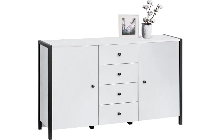 Plattpark Sideboard 120x35 cm - Hvit/Svart - Oppbevaring - Oppbevaringsmøbler - Sideboard & skjenk